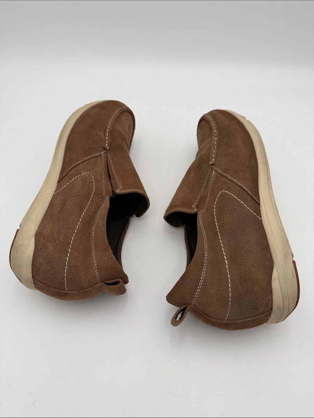 Galto Brown Suede Slip-On Loafers mens 9 casual office comfort retro Y2K